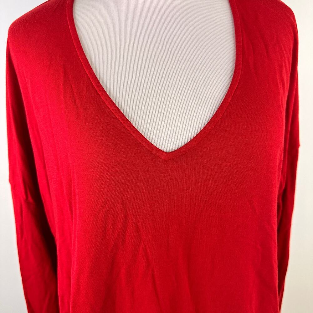 Cabi Red Tess Long Sleeve Bow Neck Tie Shirt Size Large - Picture 3 of 8